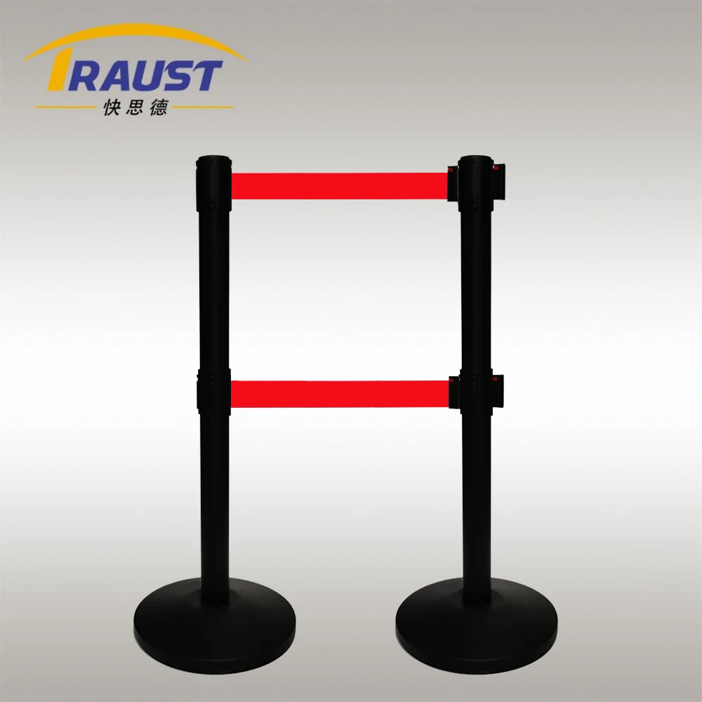 Traust airport stainless steel crowd control concrete public guidance system queue pole retractable belt barrier post stanchions