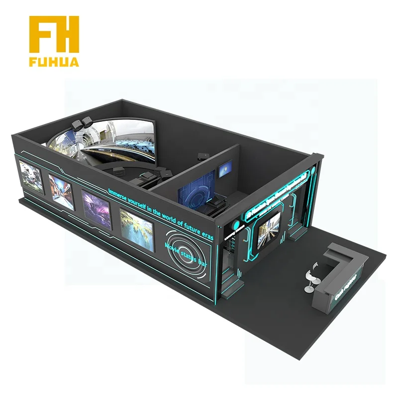 Entertainment Park 9D Immersive Experience Orbital Cinema  6 DOF Electric Motion System 3D 7D  Naked Eye Ring-screen Rail Cinema