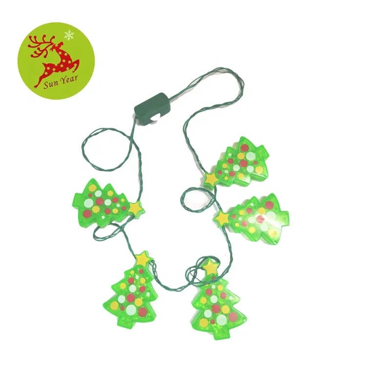 OEM christmas tree with led lights included light up necklaces with 5 led trees