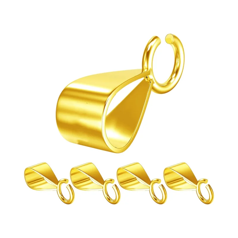 5pcs 925 Sterling Silver Pendants Clasp with Closed Loop,Pendant connector for Necklace Jewelry Making