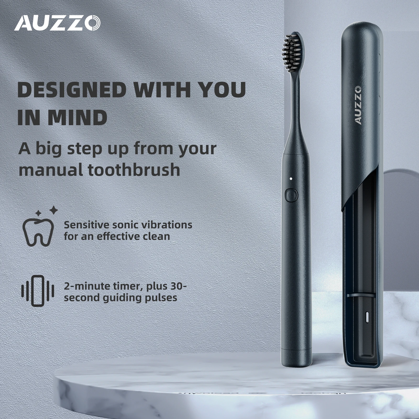 Waterproof Automatic Sonic Electric Vibrating Battery Powered Operated Smart Toothbrush Adults China Oem