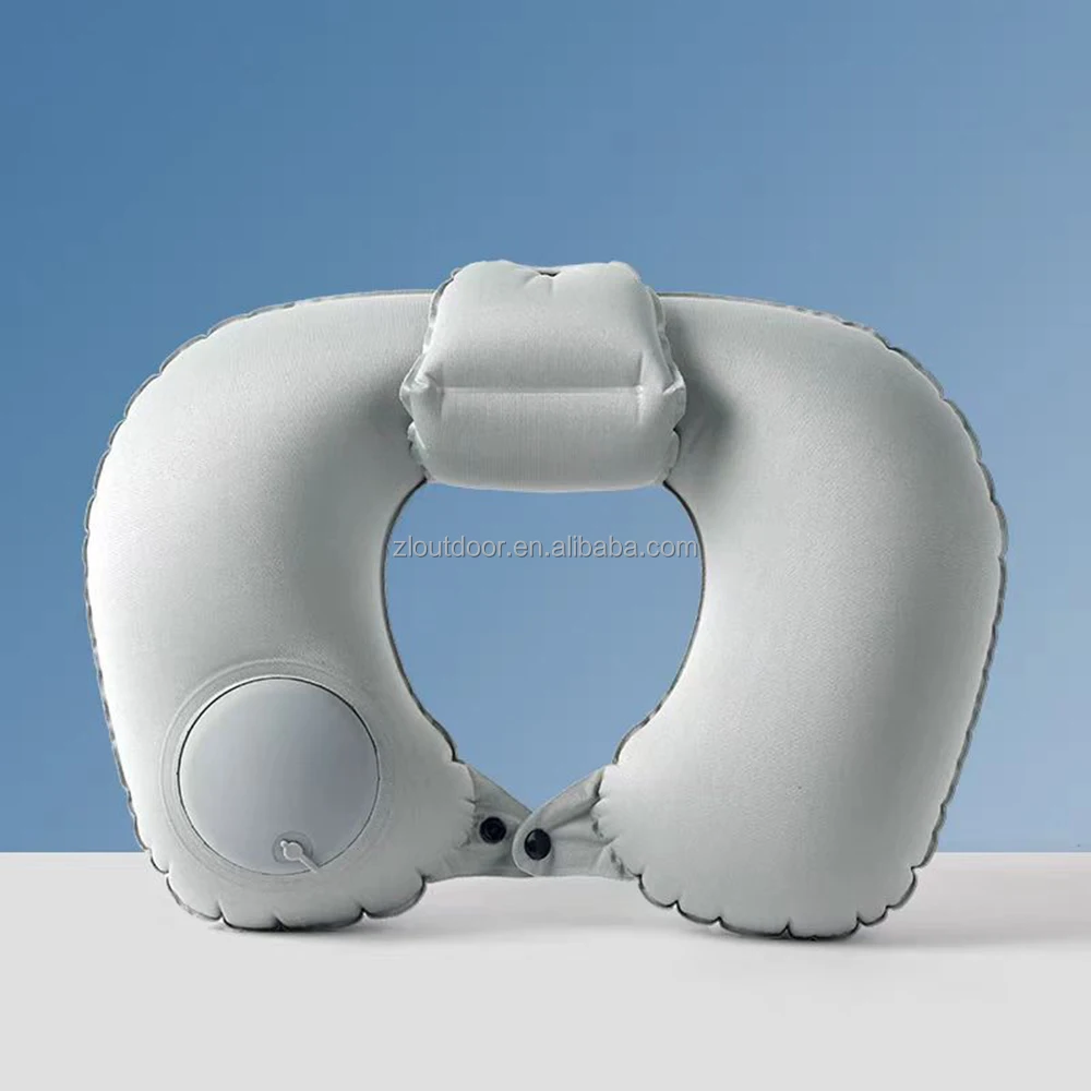 New Custom Upgrade Inflatable Neck Pillow Portable Folding Women Fashion Airplane Car Office Anytime