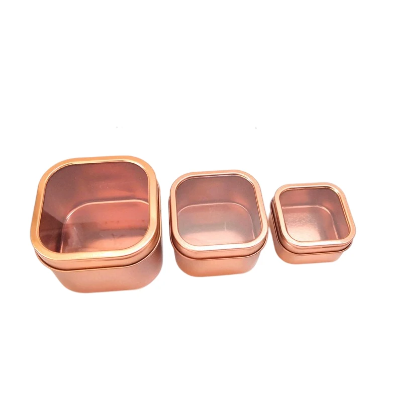 Custom PVC window candle cans can be printed gloss tin matte tin accepts custom logo