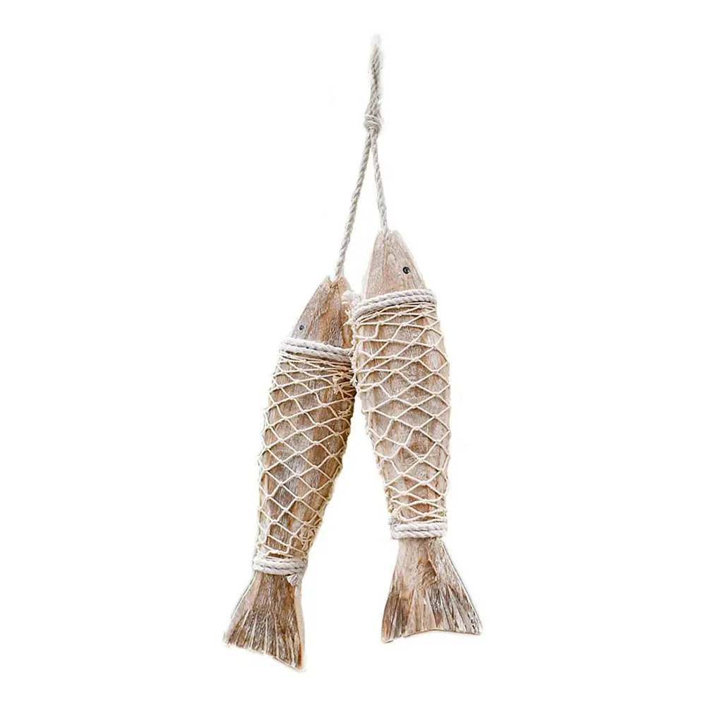 Antique Wood Fish Decor Decorative Wooden Hanging Fish Nautical Indoor Outdoor Decorations wooden Wall Art Ornament