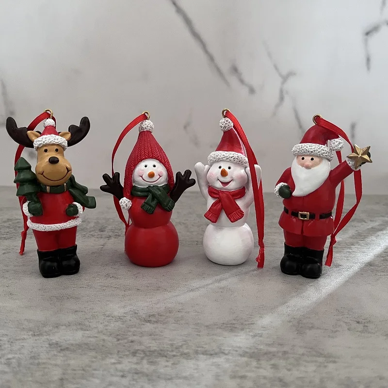 Unique Xmas Resin Cardinal Statue Beautiful Red Bird Figurines for Craft Model Christmas Tree Ornaments