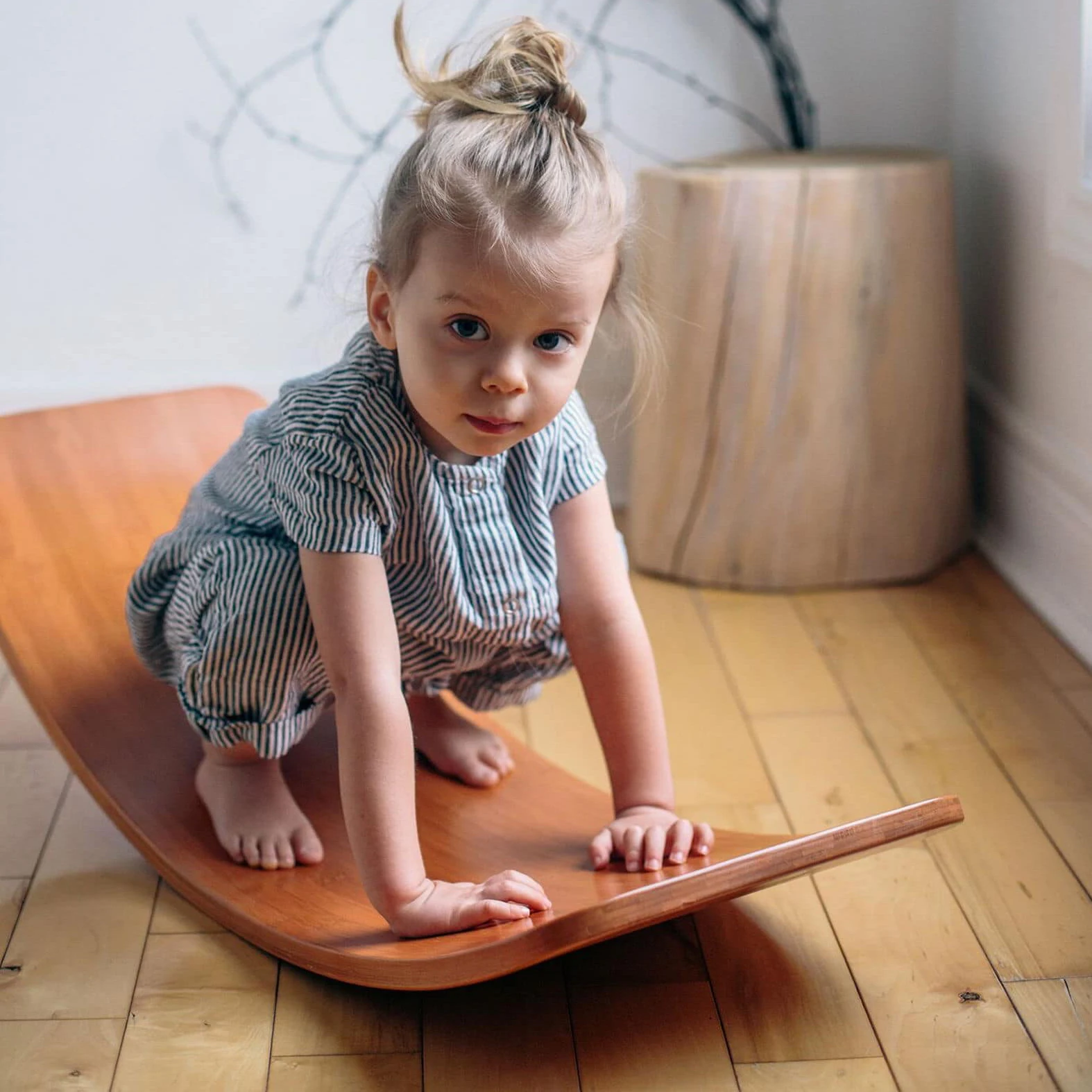 Winning Kids Wood Balance Board Wobble Balance Board Montessori Fitness Balance Curvy Board Multifunction Rocker Natural Wood