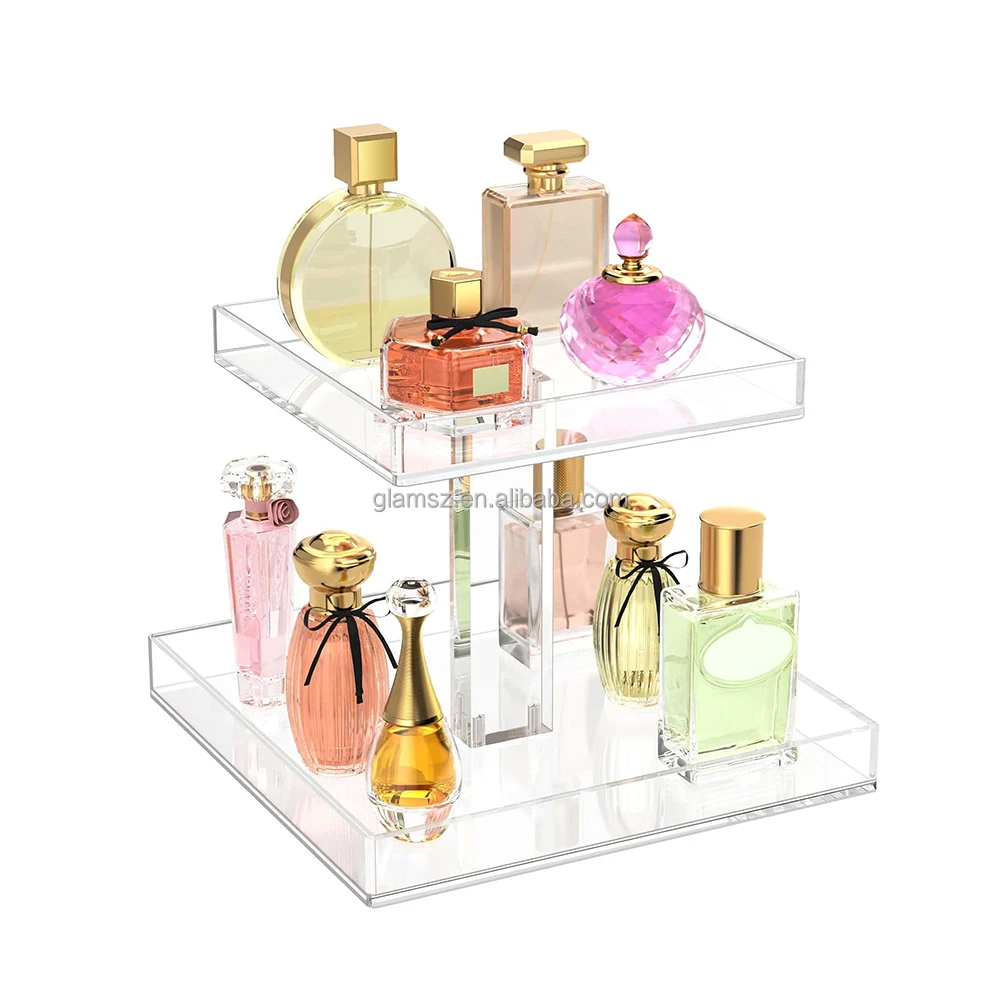 Custom Clear Acrylic Rectangle tray Lipstick Eye Shadow Holder display stand perfume