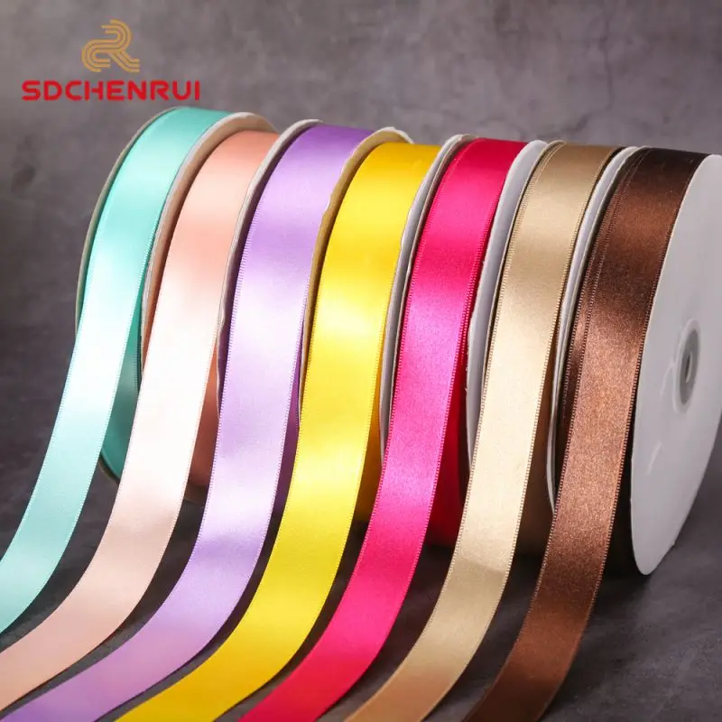 Factory Wholesale 3mm 6mm 9mm 25mm Satin Ribbon High Quality 100%  Polyester Gift Packing Satin Ribbon
