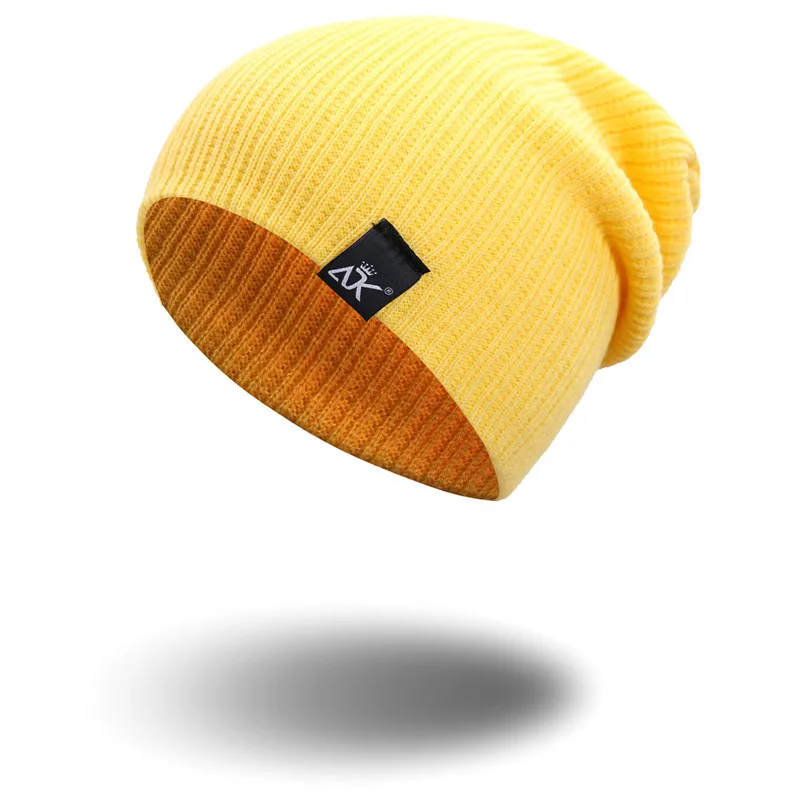 Custom Logo Autumn Winter Acrylic Knit Hat Unisex Women Men Slouch Beanies Ski Loose Warm Beanie Hats