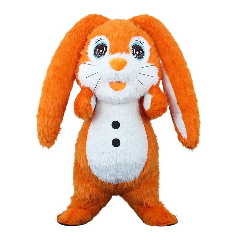 Inflatable Easter Rabbit Bunny Mascot Cartoon Costume Halloween Customize For Adults