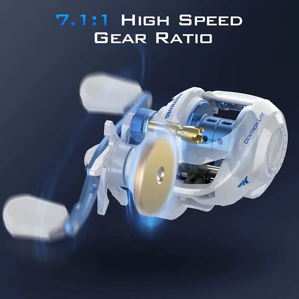 KEKAXI Centron Lite Baitcasting Reel 5+1 Anti-Reverse Ball Bearings 7.1:1 Gear Ratio Fishing Reel