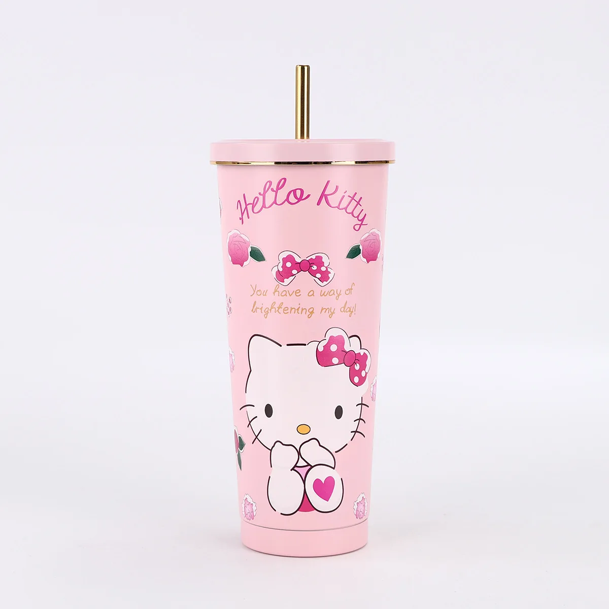 Creative 304 Stainless Steel Insulated Thermos Cup Large Capacity Cartoon Phnom Penh Straw Office Household Use Business Gifts