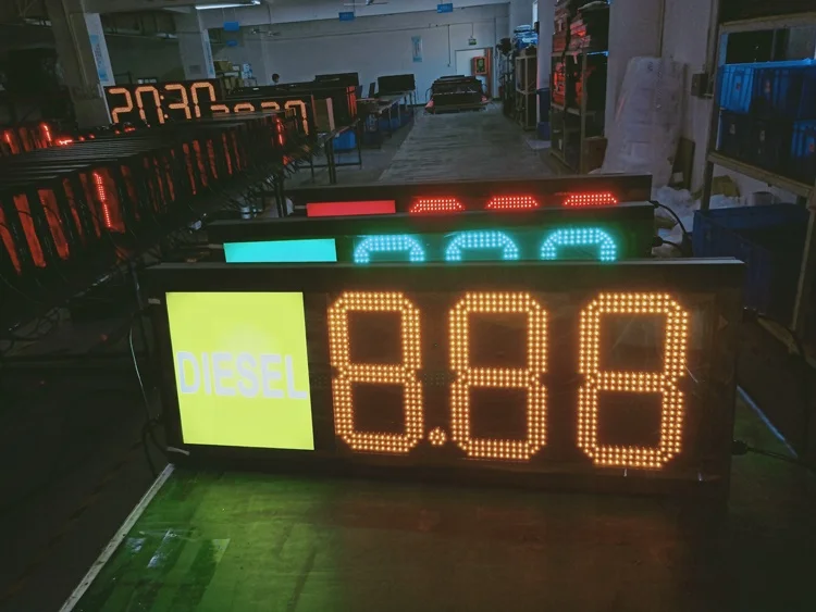 Outdoor Waterproof LED Electronic Billboards LED Price Sign Petrol Gas Station Screen For Saudi Arabia