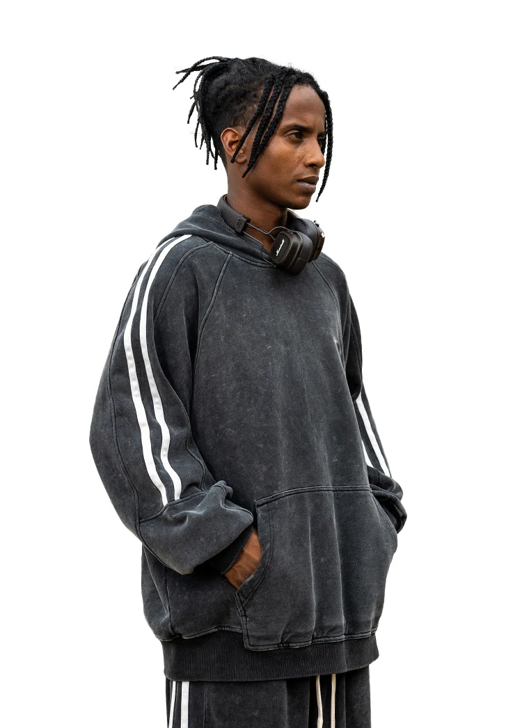 Custom Logo Men 100 Cotton Hoodie French Terry High Quality Blank Oversized Vintage Acid Wash  Cropped Hoodie Men