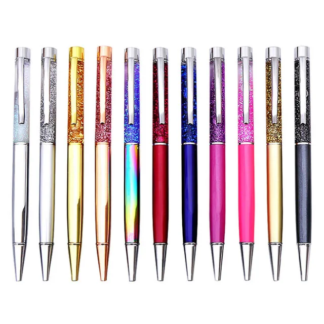 Colorful Metal Pen Refills Bling Floating Glitter Pens