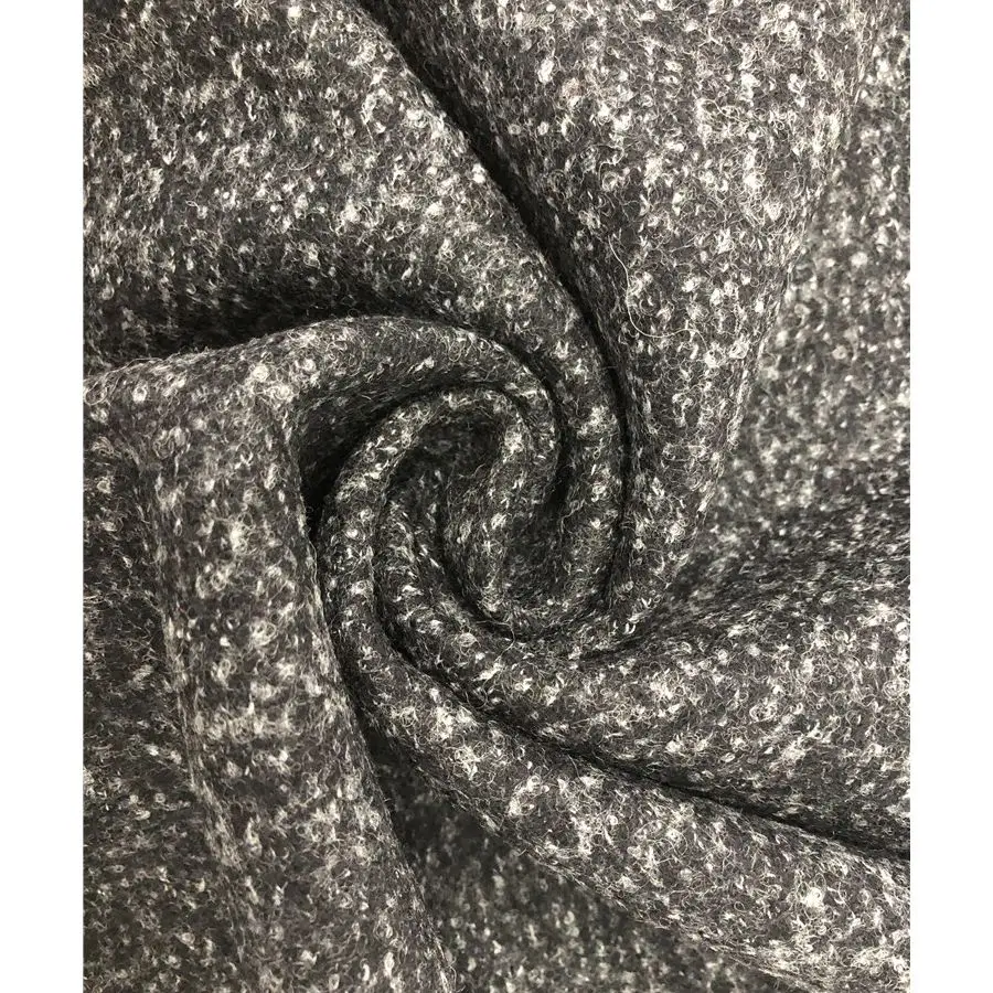Hot selling wool cotton polyester tweed heavy woolen fabric for over coats