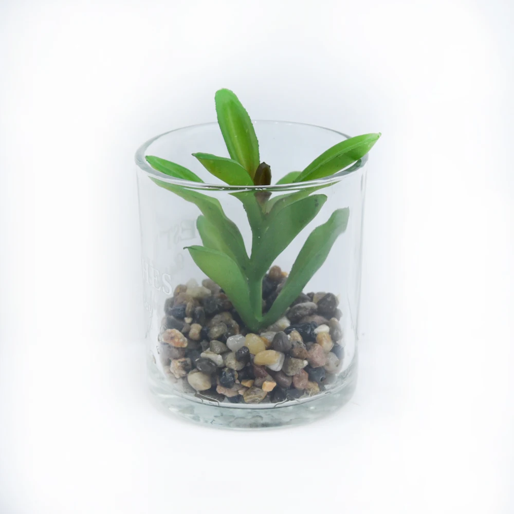 Mini Green Potted Artificial Plants Plants Artificial Succulent For Home Decoration