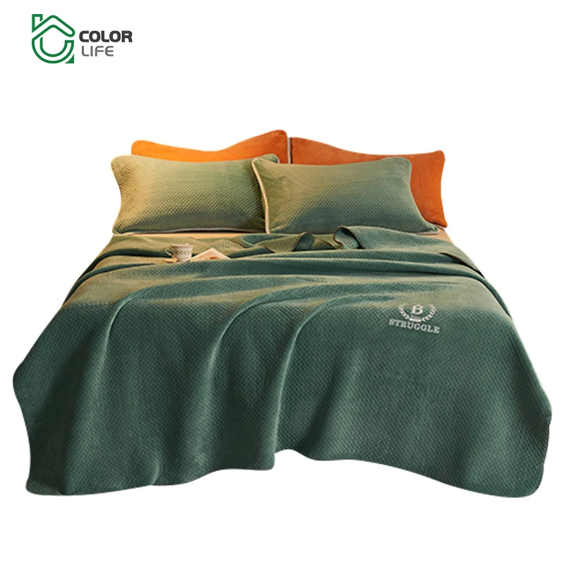 Wholesale Simple Casual Waffle Fleece Blanket Office Nap Home Multi-purpose Thick Blanket