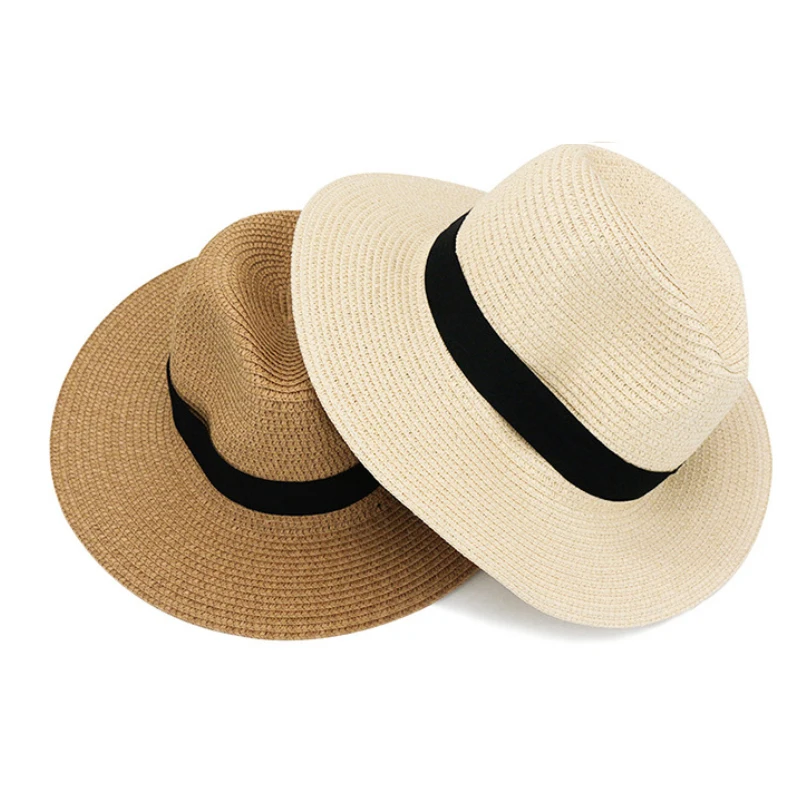 Оптовая продажа винтажная шляпа-Панама с широкими полями под заказ шляпа из натуральной соломенной шляпы для мужчин и женщин