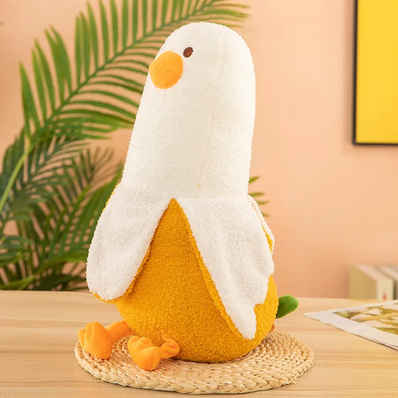 Wholesale Cartoon Chicken Duck Stuffed Plush Doll Creative Banana Duck Long Pillow & Cushion