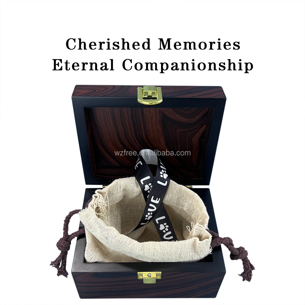Ready To Ship Pet Memorial Ash Box Urn Big And Small Item Storage Box With Ribbon And Canvas Bag Souvenir Funeral Supplies