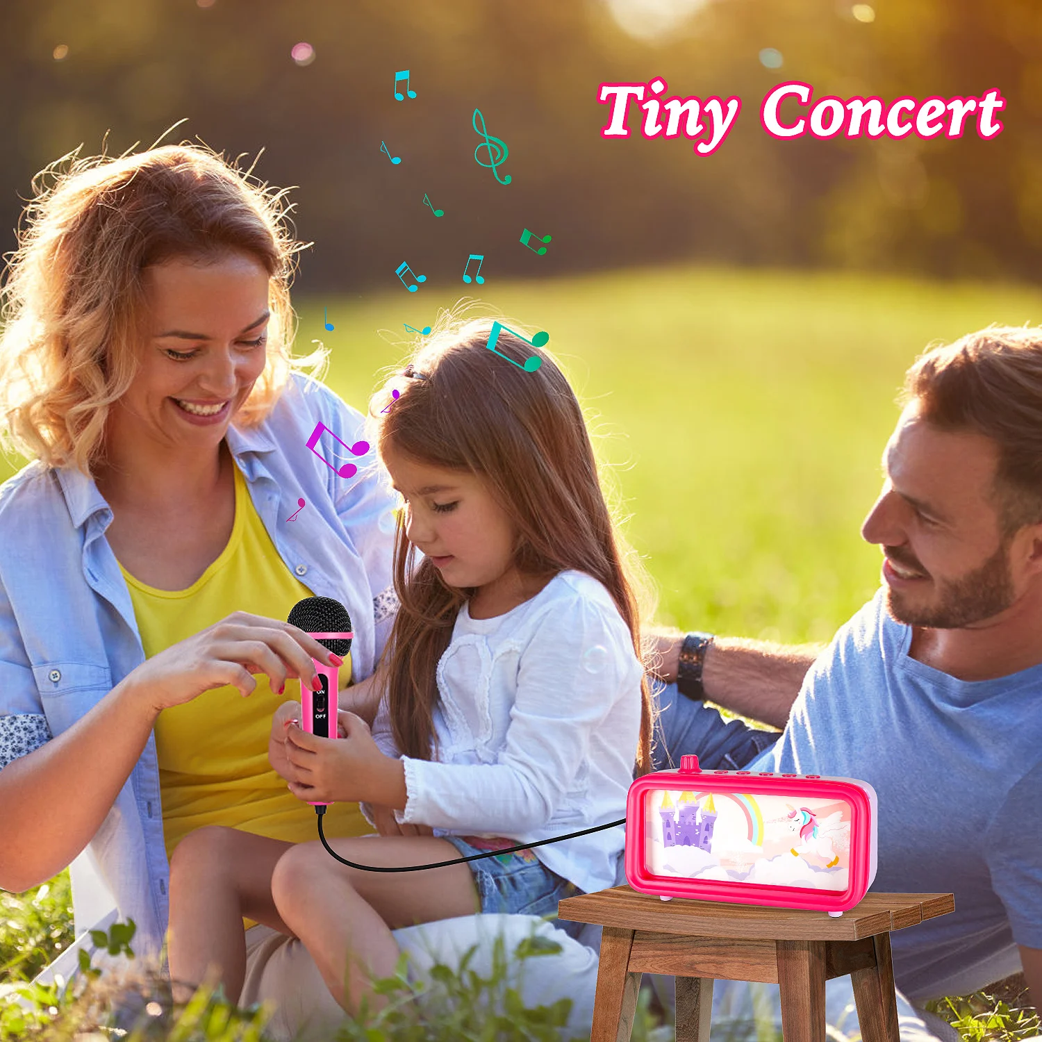 Oem караоке Набор аккумуляторная КТВ дети пение караоке двойные микрофоны беспроводной портативный синий зуб Игрушки Музыкальные инструменты