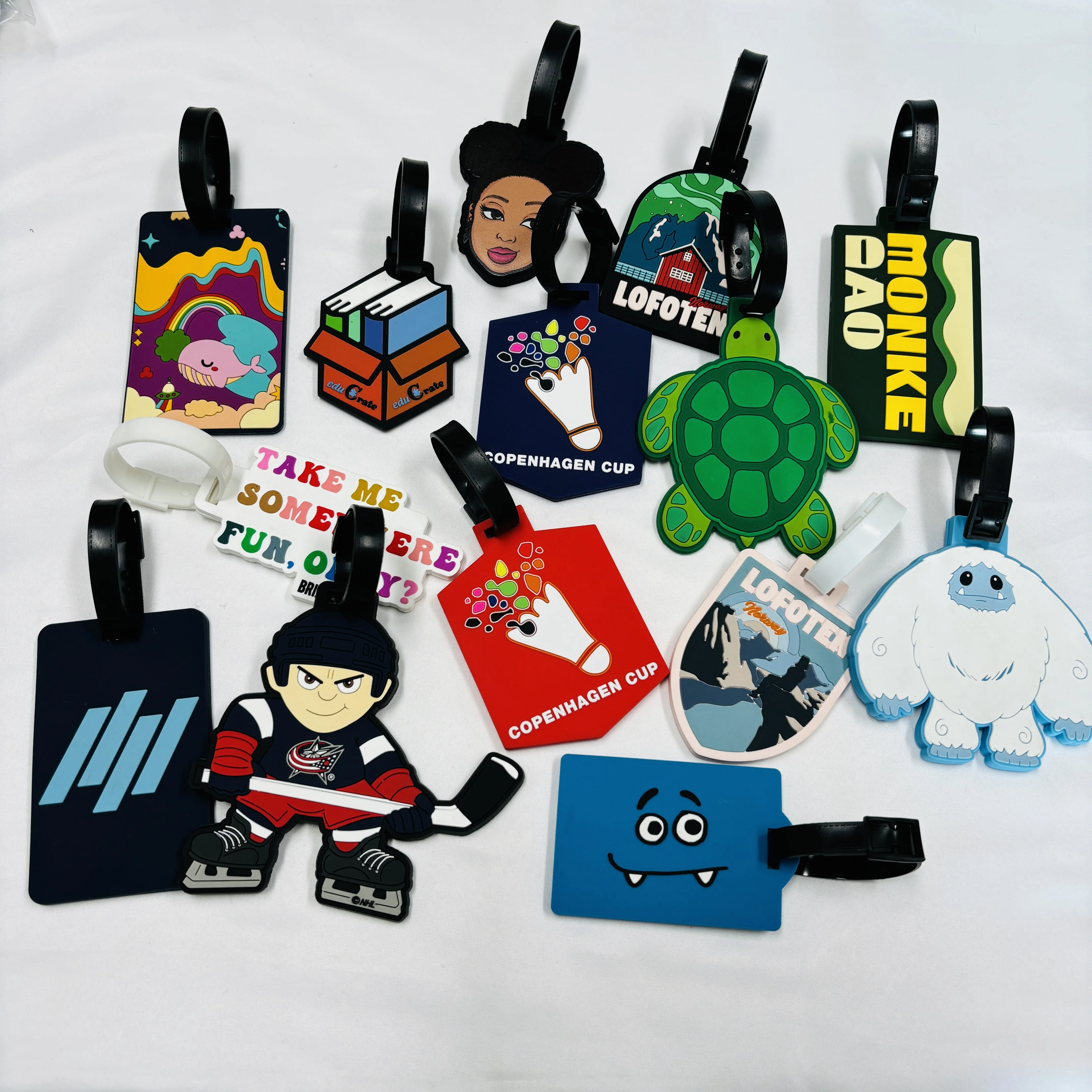 Custom Printed Wedding  Logo Travel Airline Suitcase Blank Personalized Name Tags Pu Leather Luggage Tag