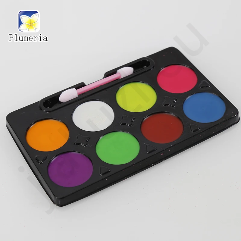 Multi Colors face Paint with Glitter brush and Foam Set body Painting