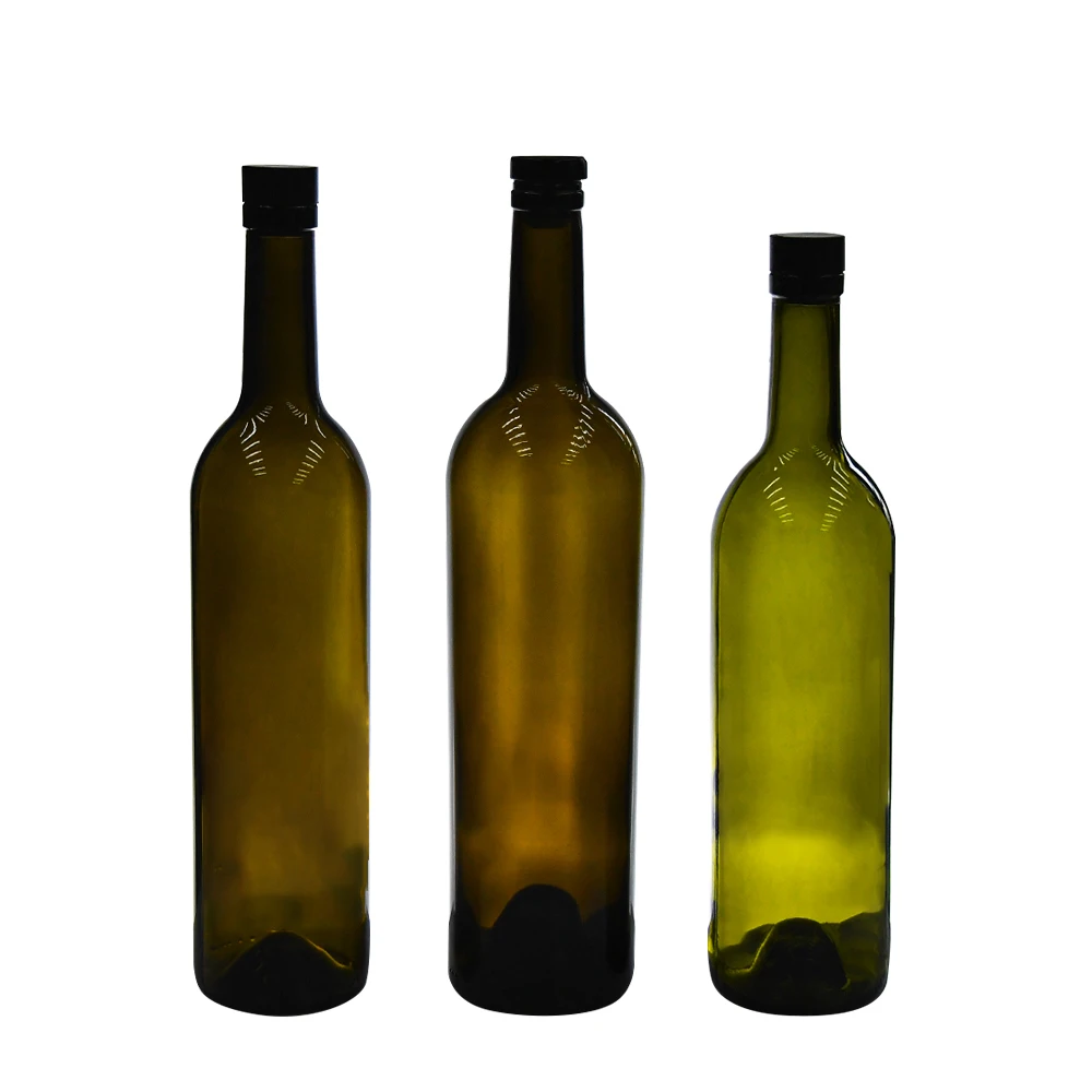 Wholesale 750ml Red Wine Bottle Dark Green Empty Luxury Manufacturers Champagne Burgundy Empty Wine Glass Bottles.