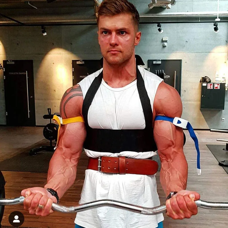 Bicep Curl Support Isolator for Biceps Triceps Muscle Strength Bodybuilding Arm Blaster Bicep Isolator Adjustable Arm Blaster