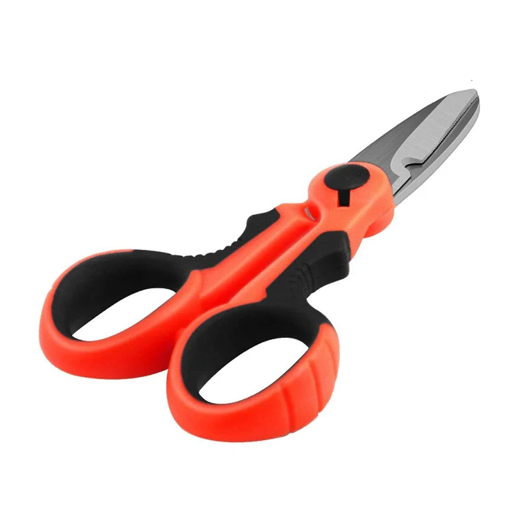 Professional Electrician Scissors Sharp Sturdy Electrician Shears Stainless Steel Sewing Scissors for Cutting Electric Wire