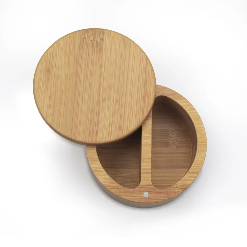 Household Kitchen Seasoning Bottle Bamboo Magnetic Rotating Spice Jars