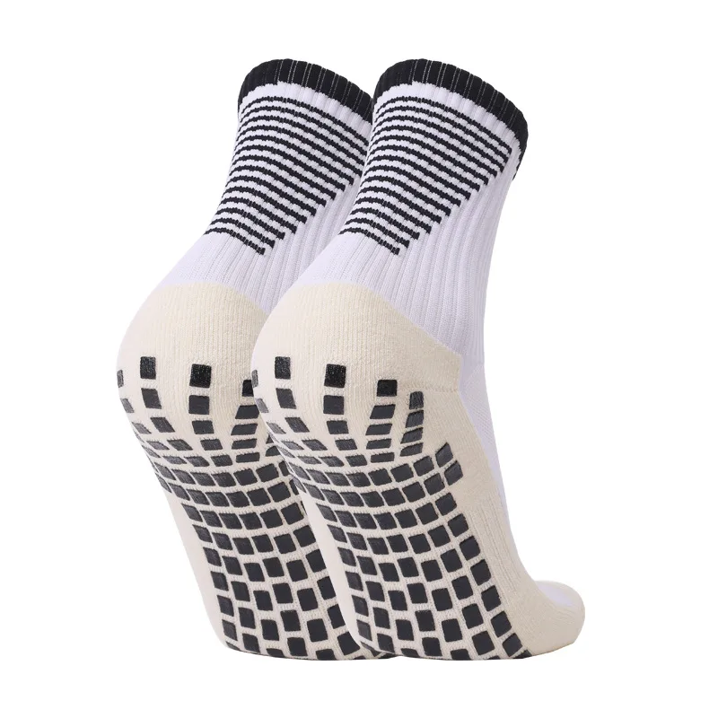 Hot sale custom knitted elastic silicon anti slip football socks soccer wholesale grip socks