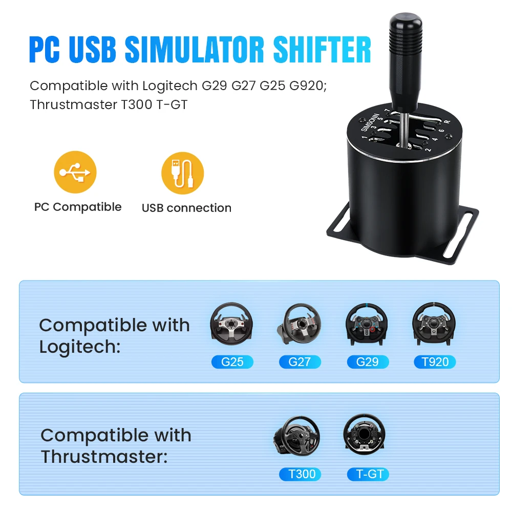 SIMSONN Brand New black round shape design Sim Racing Shifter H H Shifter Sim Racing Sim Racing H Shifter With High Quality
