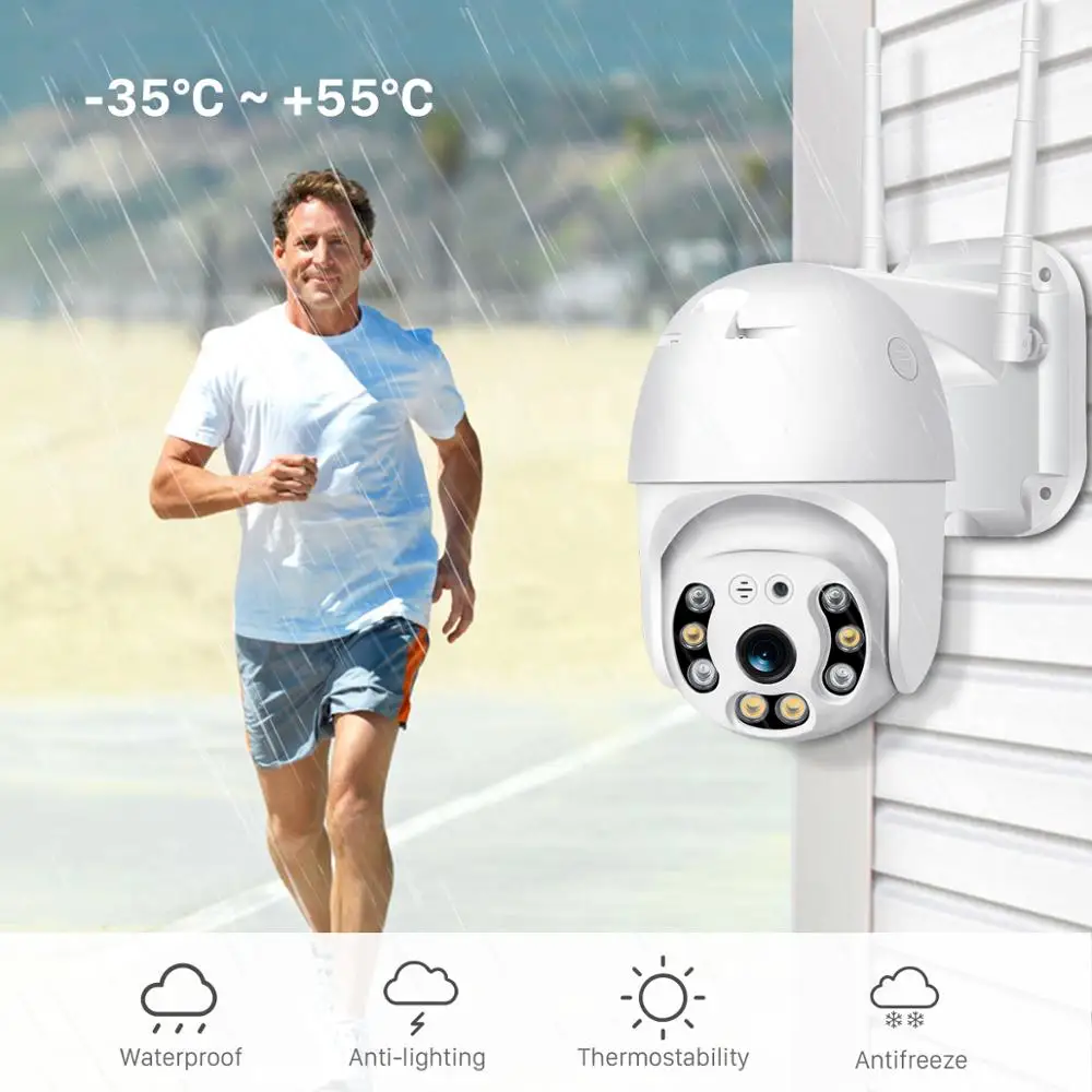 1080P Outdoor 4x Zoom HD Home Video CCTV Surveillance Wireless WiFi Security IP Camera PTZ Dome Night Vision