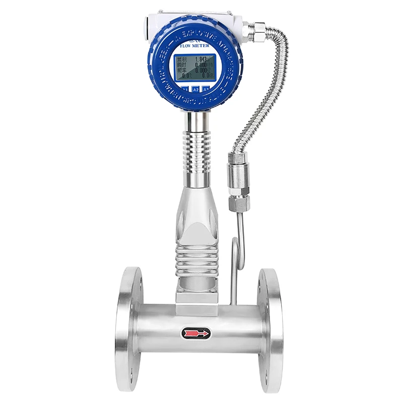 High Precision Pulse 4-20mA Steam Air Compressor Vortex Flowmeter Digital Stainless Steel Gas Flow Meter