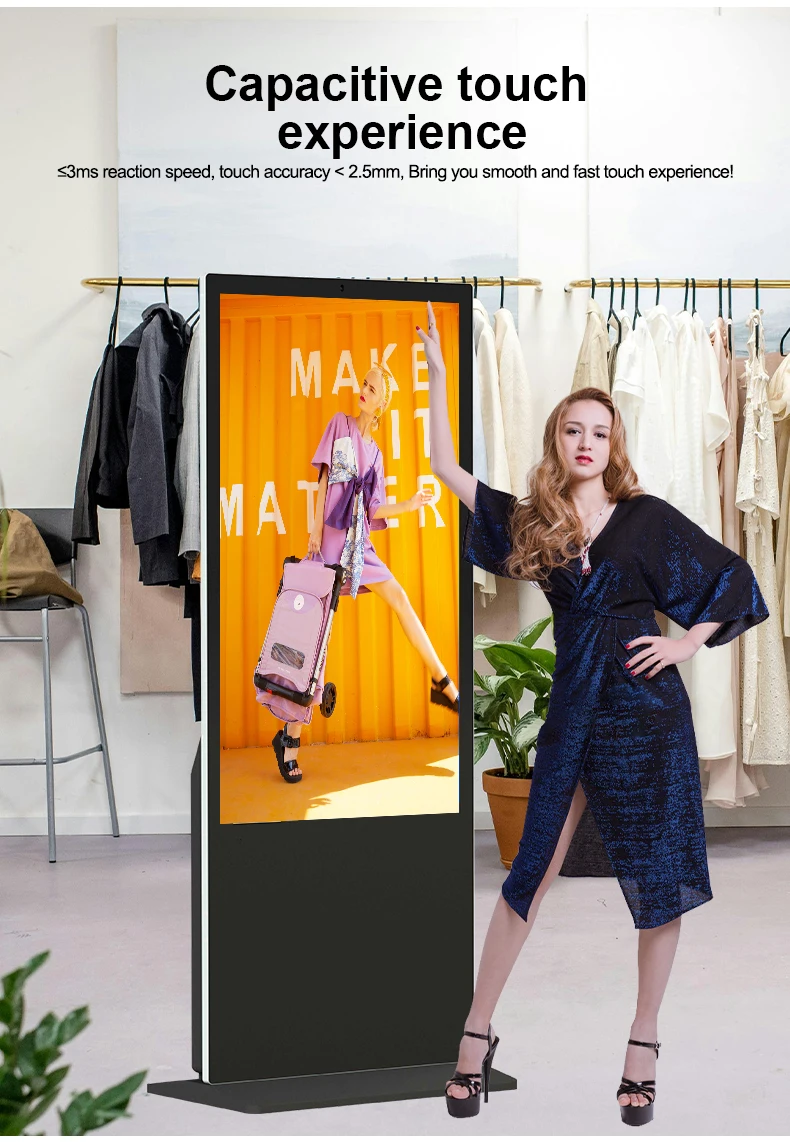 Factory Supply LCD Touch Screen Panel Kiosk Advertising LCD Display Floor Stand Digital Kiosk Signage Advertising Screen