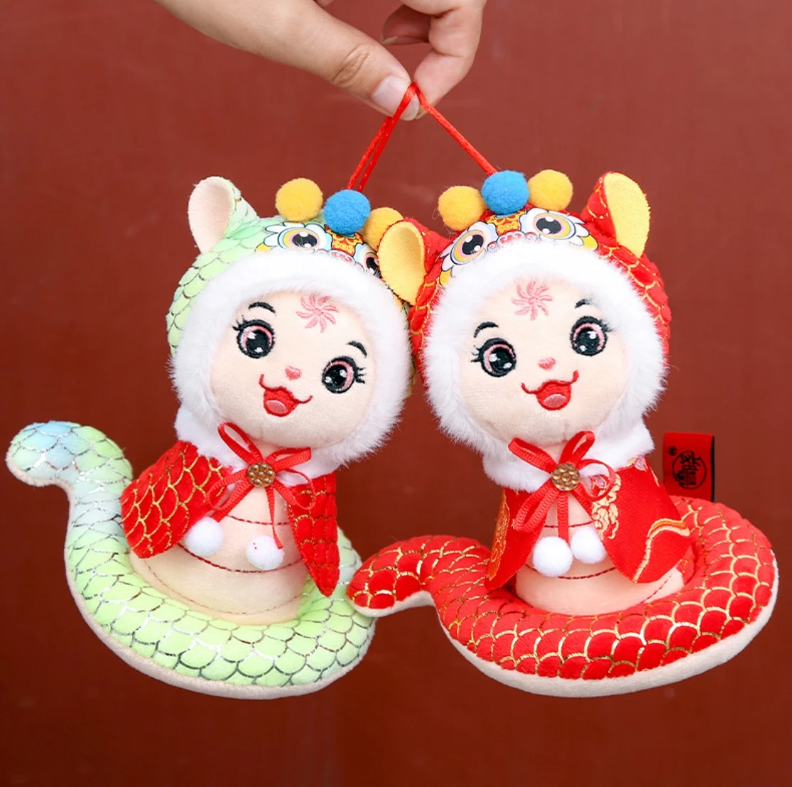 Happy cape Snake mascot plush toy for new year display gift activities wholesale gifts