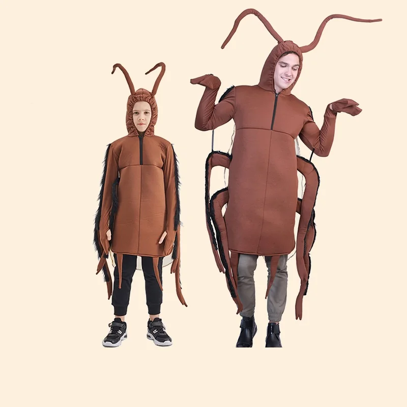 Performance costume Halloween costume Cockroach jumpsuit for 140cm high child