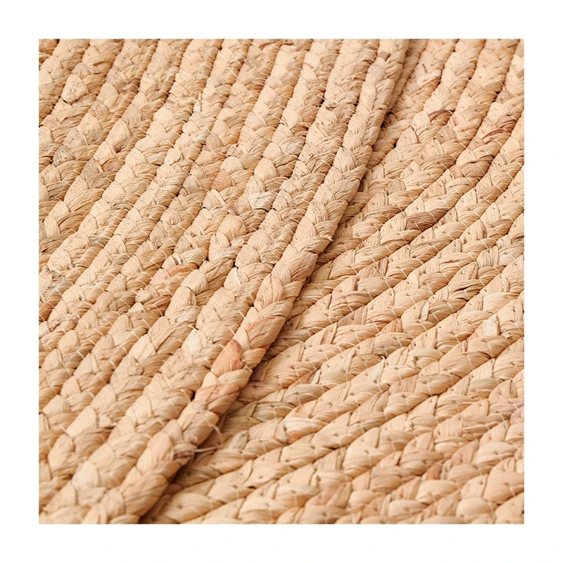 Round natural water hyacinth fiber braided ins style straw floor mats rug carpet