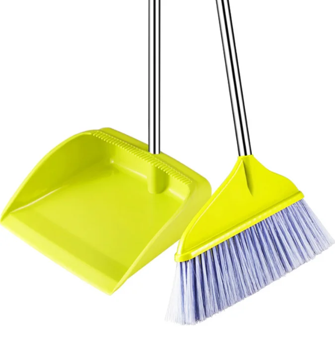 Household soft wool broom set wholesale scraping teeth plastic broom garbage shovel indoor cleaning broom dustpan  set