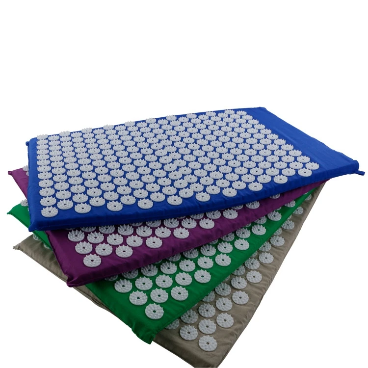 Natural cotton yoga yantra foot shakti lotus plastic spikes massage acupressure mat