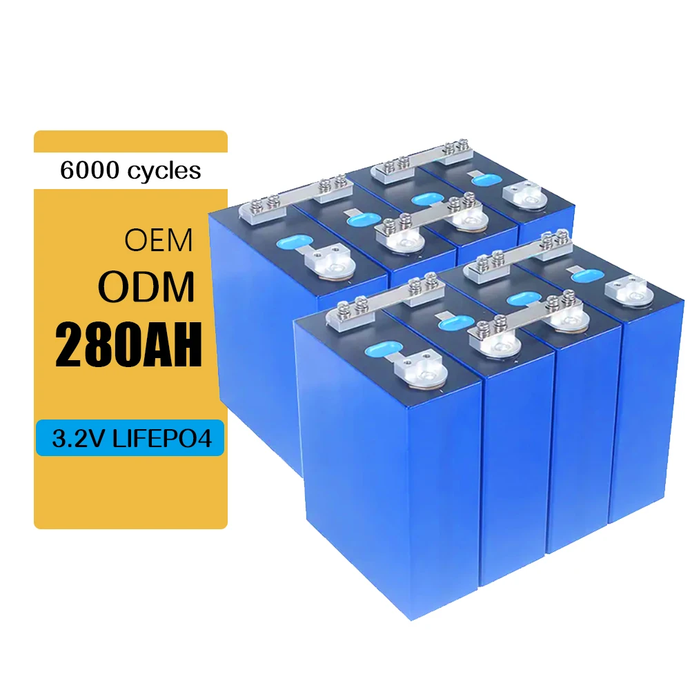 Easy to assemble LiFePO4 Cell 280Ah 3.2V Battery Grade A Lithium Iron Phosphate batteries equipped with a multi protection