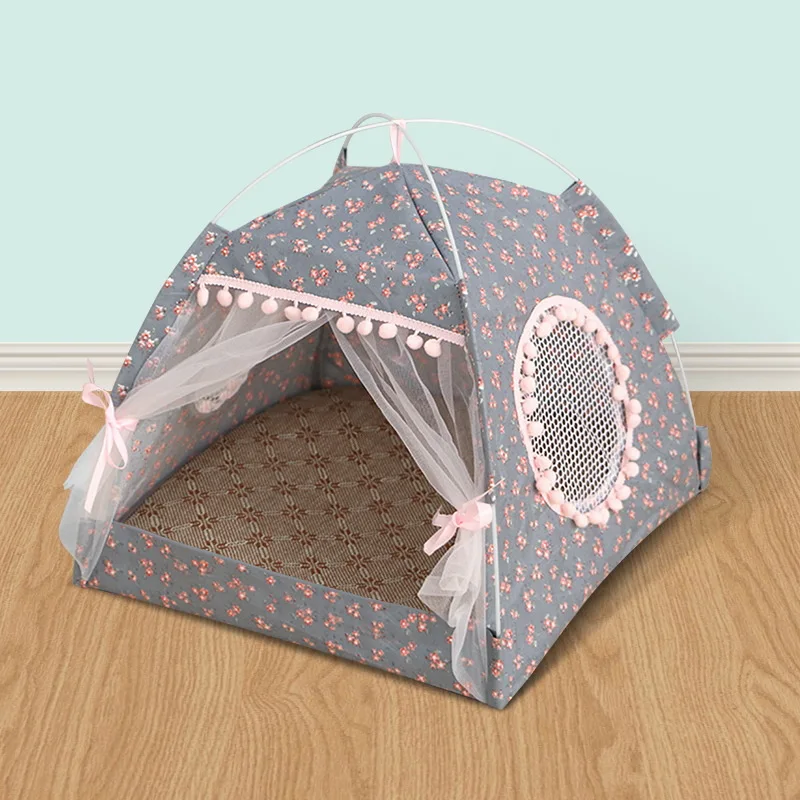 Hot pet tent nest summer can be dismantled and washed pet princess room small cat and dog bed four seasons can be folded