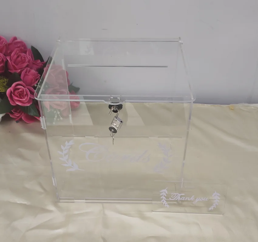 transparent wedding gift card box