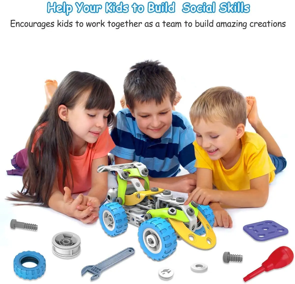 Hot sale stem toys 109pcs 5 in 1 educational construction engineering self-assembling building blocks toys set for kids