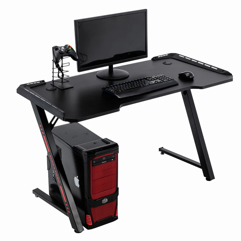 Бесплатная доставка RGB игровой ПК стол домашняя офисная мебель современный стиль светодиодные фонари игровой компьютер угловой стол