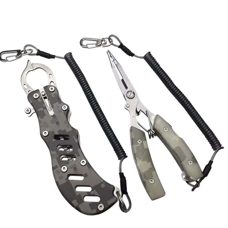Aluminium Alloy Fish Plier Camo Luya Clamp Control Set Multi-functional Fishing Plier