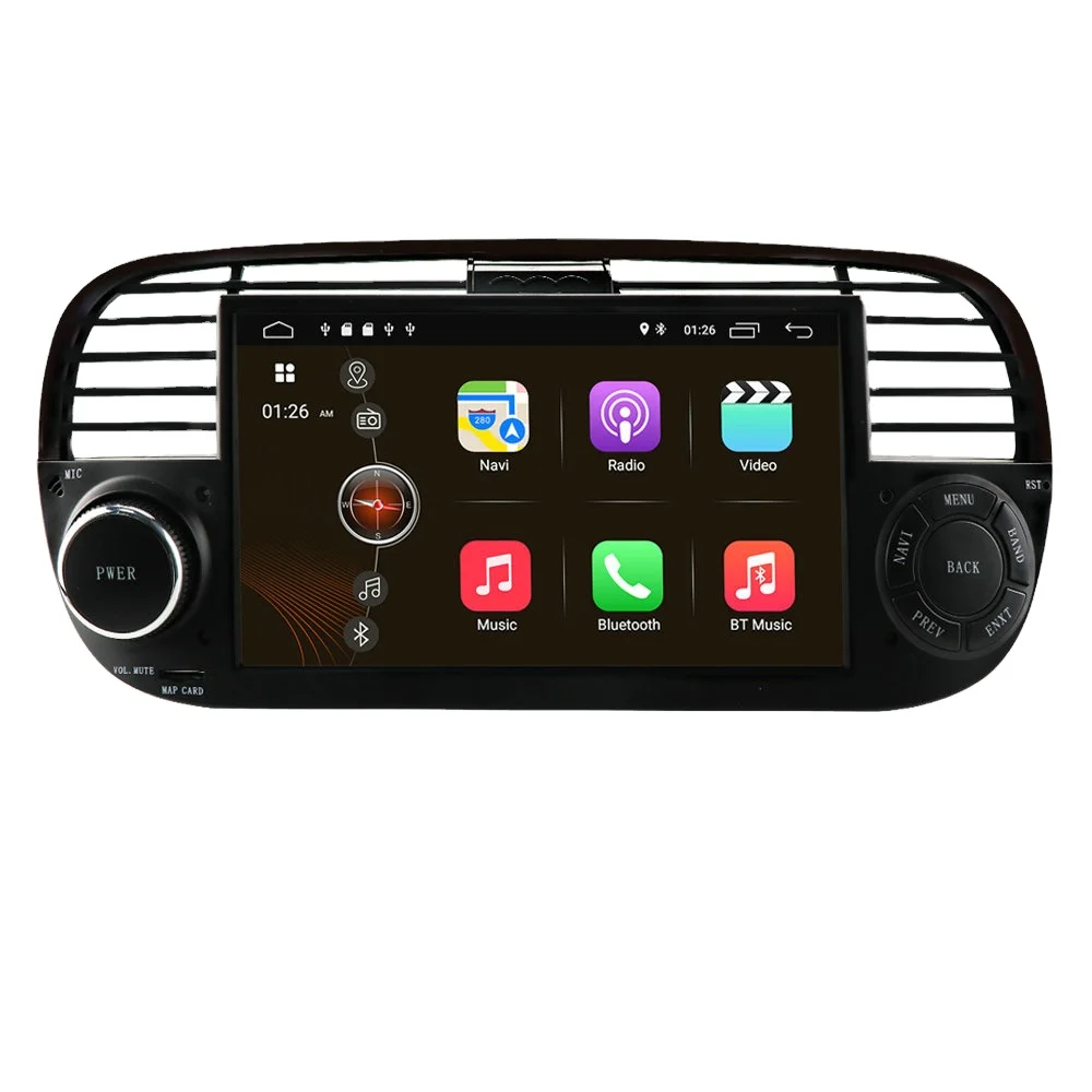 Car Multimedia Player IPS DSP 4GB 64GB 1 Din Android 10.0 For FIAT 500 Radio GPS Navigation Stereo Audio Head Unit 8 Core Carpla