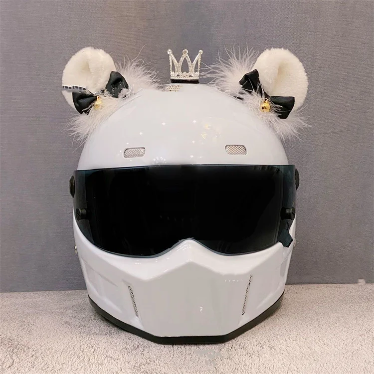 THC-8E002   Helmet decoration motorcycle ski plush fluffy cartoon animal ear detachable helmet decoration